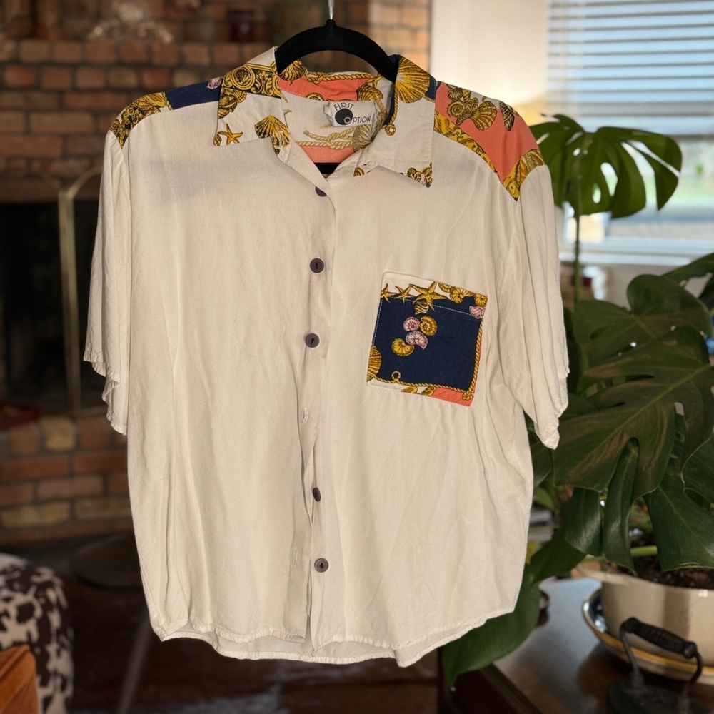 Vintage 80’s Nautical Themed Shirt
